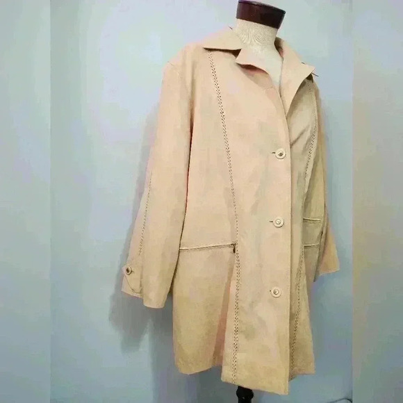 FEN NELLI Limited edition  camel lightweight faux suede jacket. Size 13/14 - Picture 3 of 16